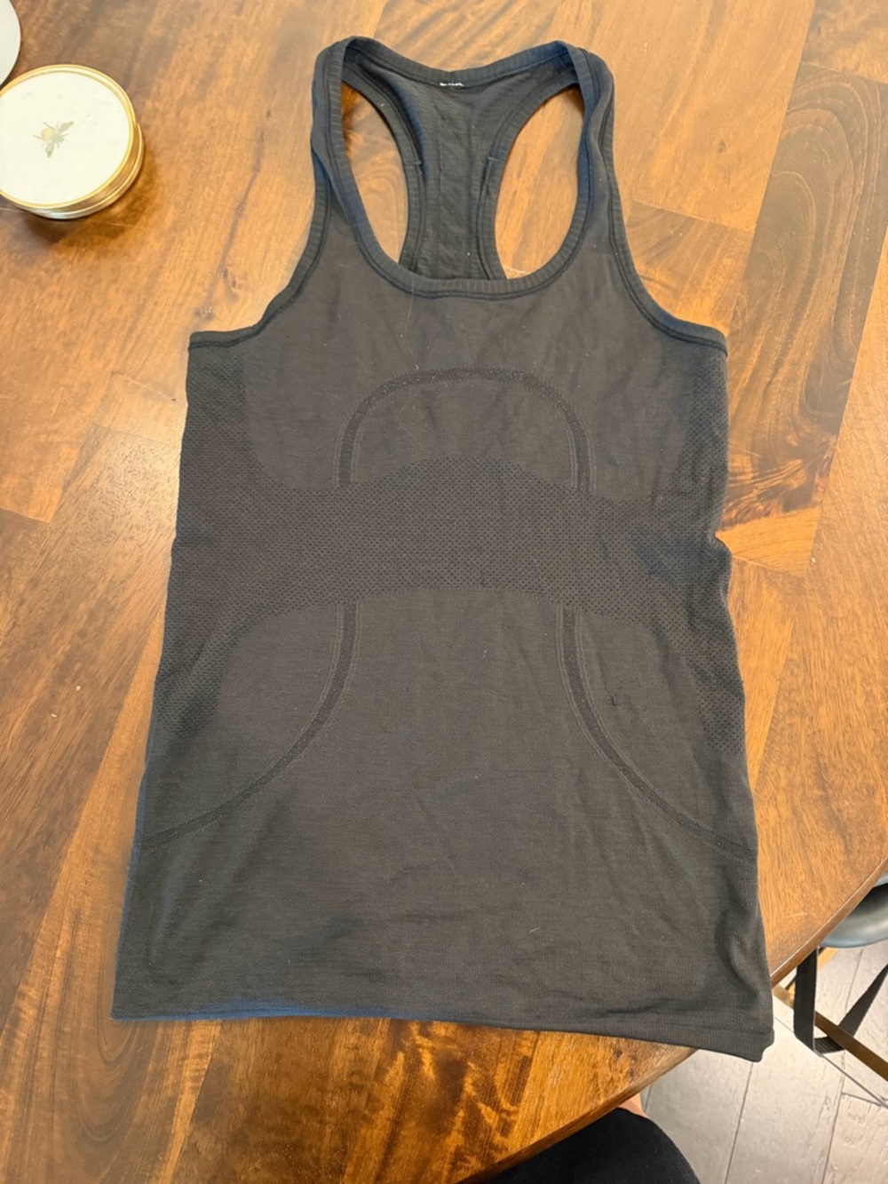 2 tanks- lululemon athletica Black Racerback Tank with Mesh Paneling